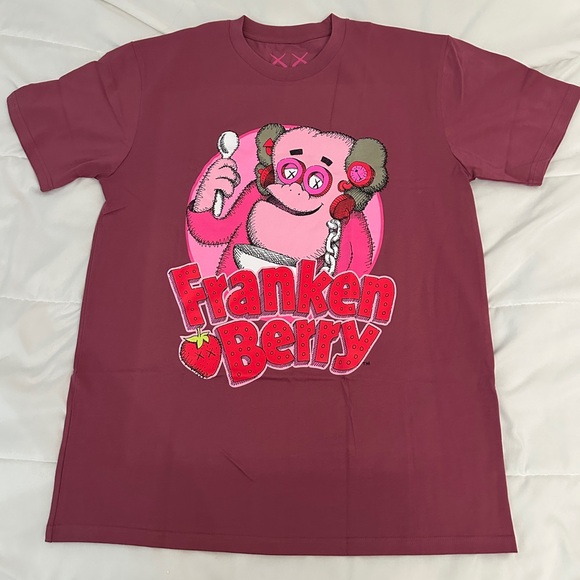 KAWS x Monster General Mills Franken Berry Pink T-Shirt Size Large Brand New - Picture 1 of 5